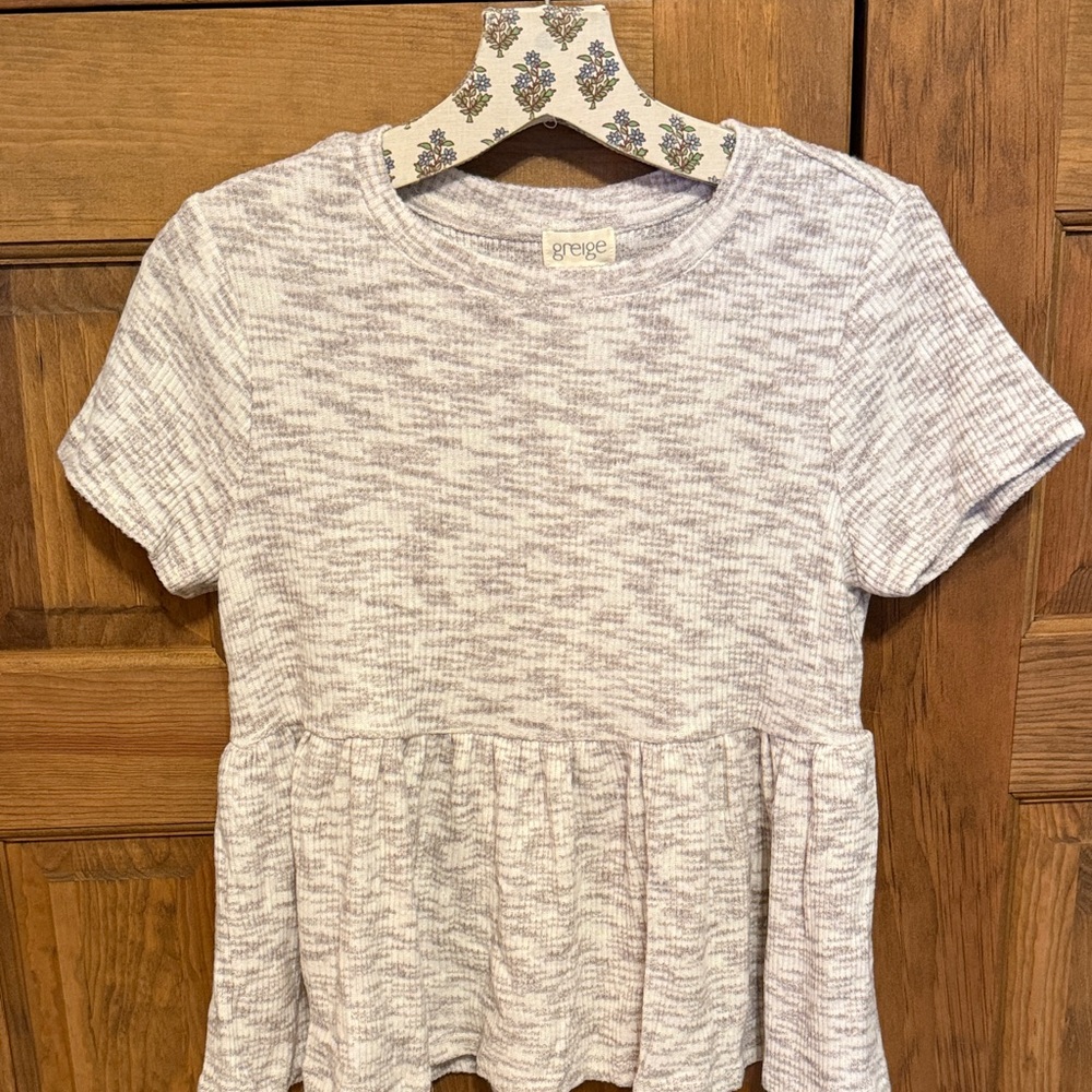 NWT Greige Peplum Top